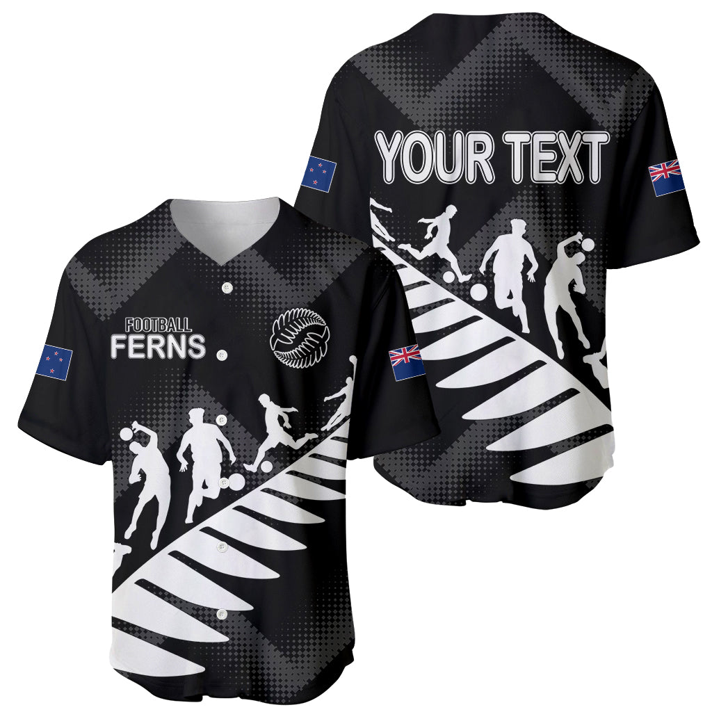 Personalised New Zealand Football Ferns Baseball Jersey Women World Cup 2023 Sporty Vibes LT7 - Wonder Print Shop