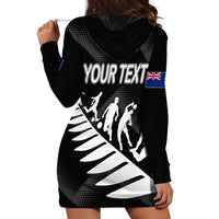 Personalised New Zealand Football Ferns Hoodie Dress Women World Cup 2023 Sporty Vibes - Wonder Print Shop