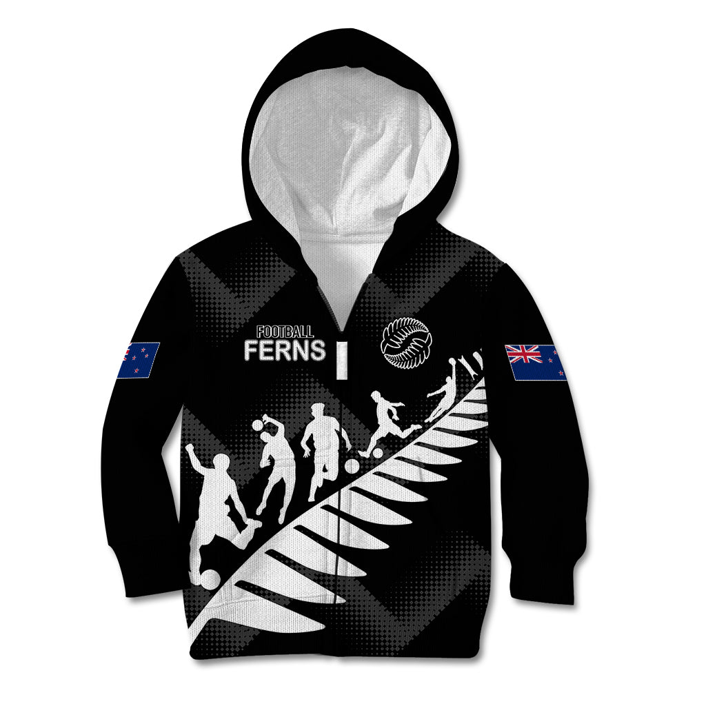 Personalised New Zealand Football Ferns Kid Hoodie Women World Cup 2023 Sporty Vibes - Wonder Print Shop