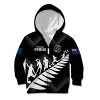 Personalised New Zealand Football Ferns Kid Hoodie Women World Cup 2023 Sporty Vibes - Wonder Print Shop