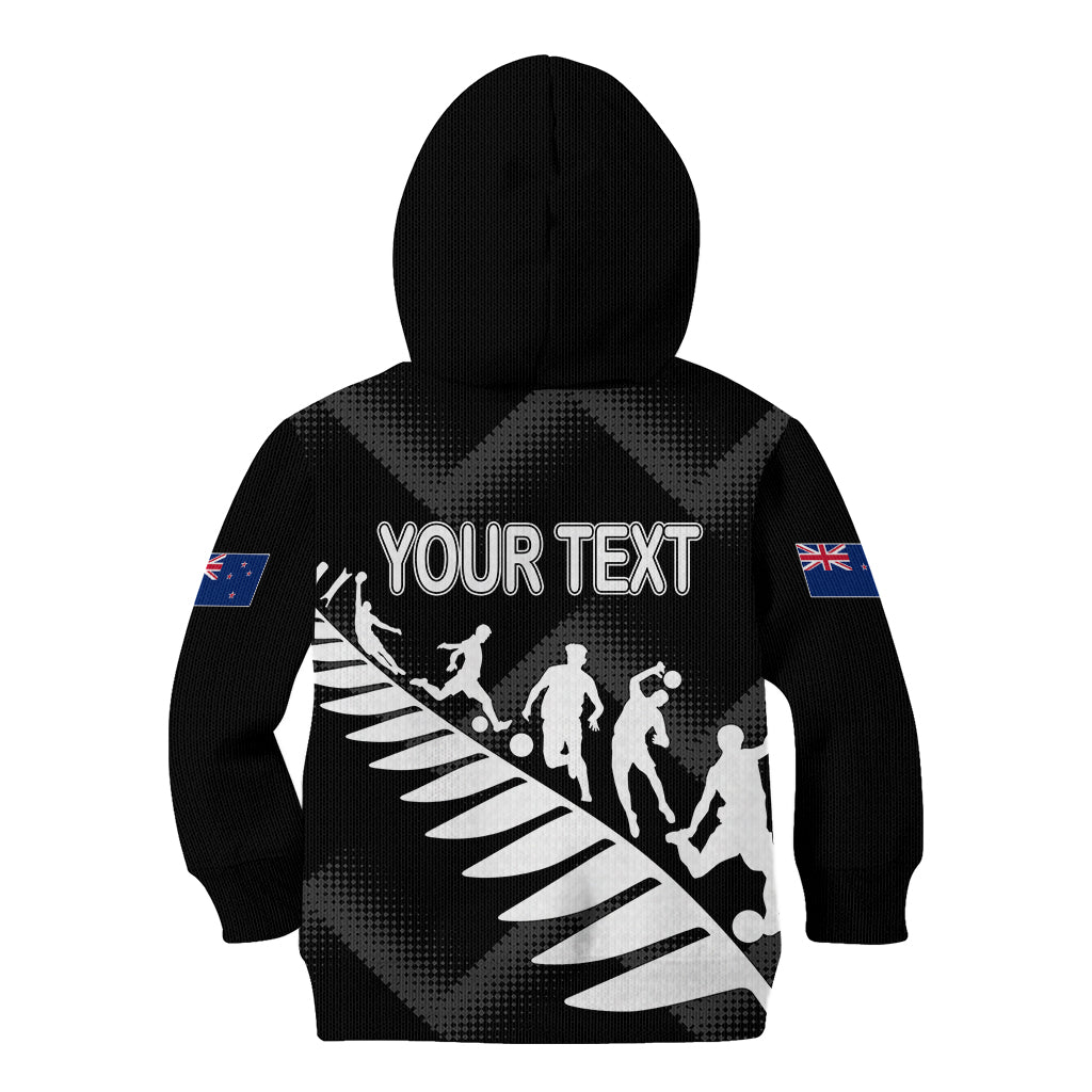 Personalised New Zealand Football Ferns Kid Hoodie Women World Cup 2023 Sporty Vibes - Wonder Print Shop