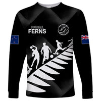 Personalised New Zealand Football Ferns Long Sleeve Shirt Women World Cup 2023 Sporty Vibes - Wonder Print Shop