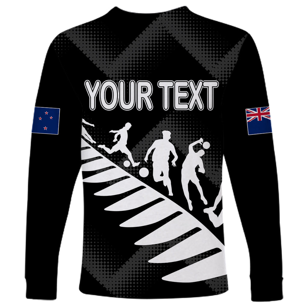 Personalised New Zealand Football Ferns Long Sleeve Shirt Women World Cup 2023 Sporty Vibes - Wonder Print Shop