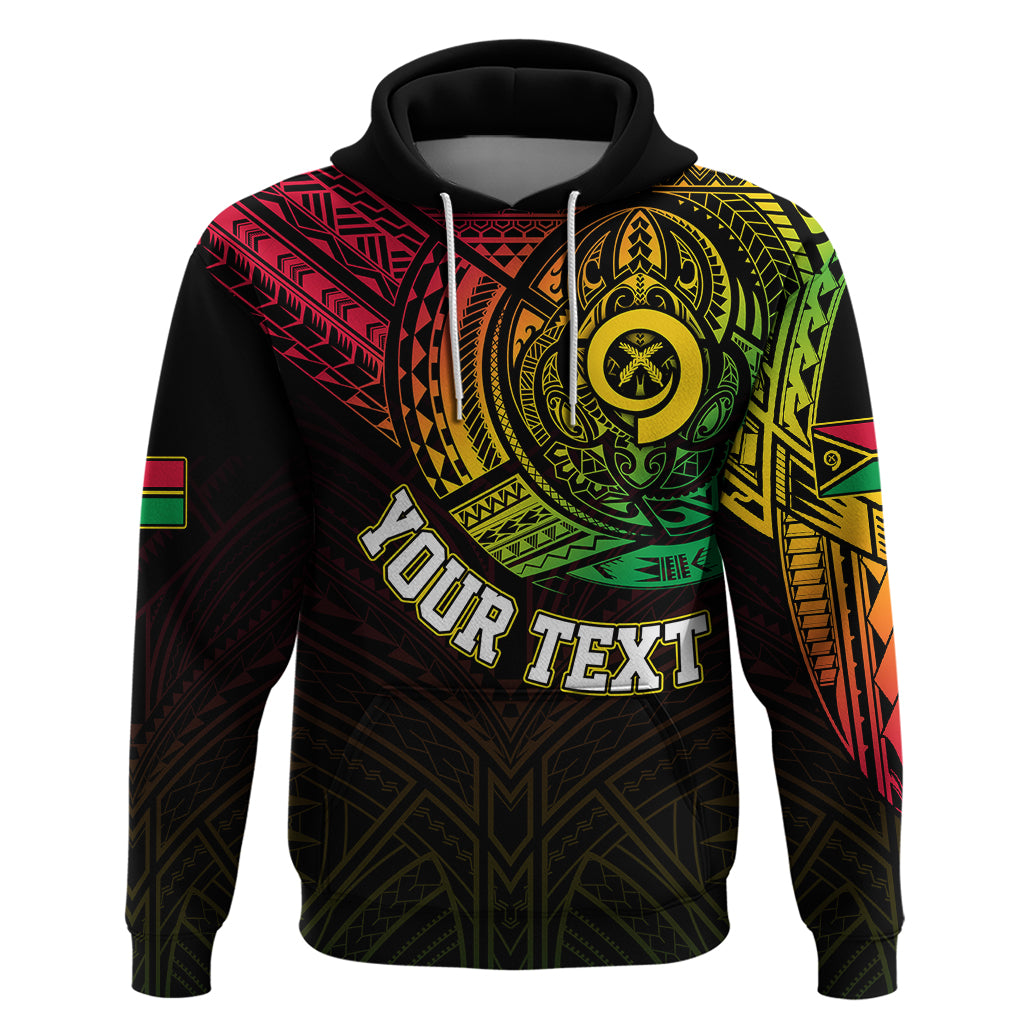 Custom Vanuatu Hoodie Turtle Chest Tattoo Flag Color - Wonder Print Shop