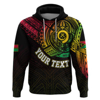 Custom Vanuatu Hoodie Turtle Chest Tattoo Flag Color - Wonder Print Shop
