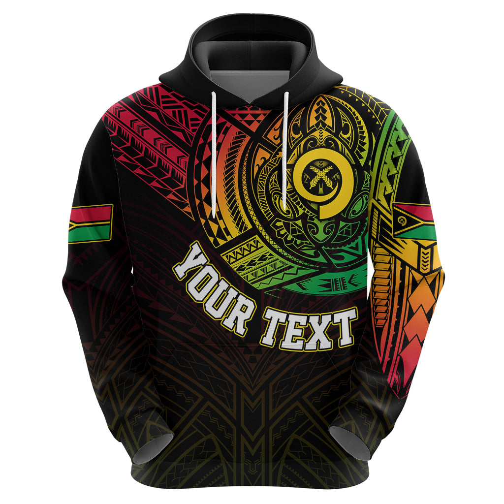 Custom Vanuatu Hoodie Turtle Chest Tattoo Flag Color - Wonder Print Shop