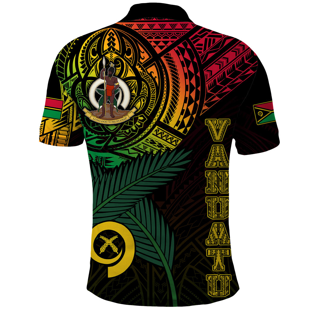 Custom Vanuatu Polo Shirt Turtle Chest Tattoo Flag Color - Wonder Print Shop