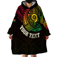 Personalised Vanuatu Wearable Blanket Hoodie Turtle Chest Tattoo Flag Color - Wonder Print Shop