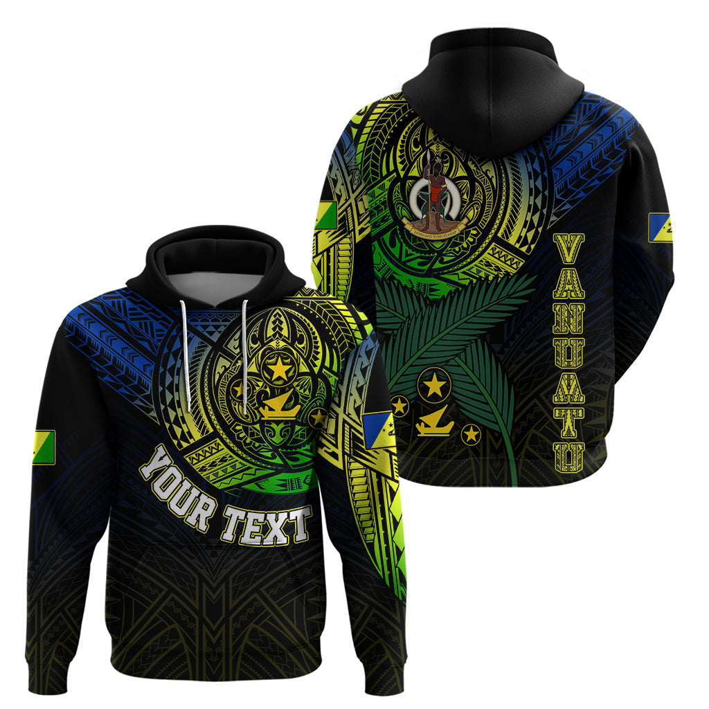 Custom Vanuatu Hoodie Turtle Chest Tattoo Flag Color - Malampa - Wonder Print Shop