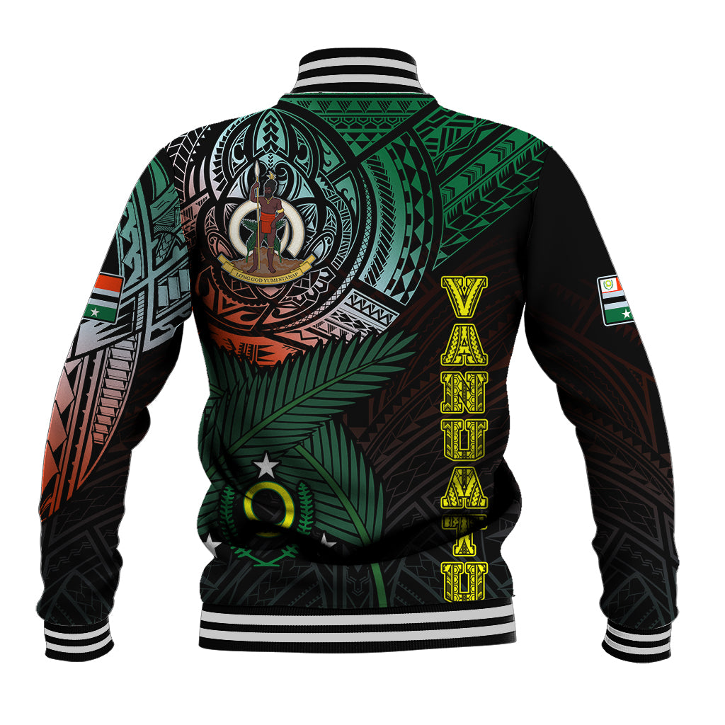 Personalised Vanuatu Baseball Jacket Turtle Chest Tattoo Flag Color - Penama LT7 - Wonder Print Shop