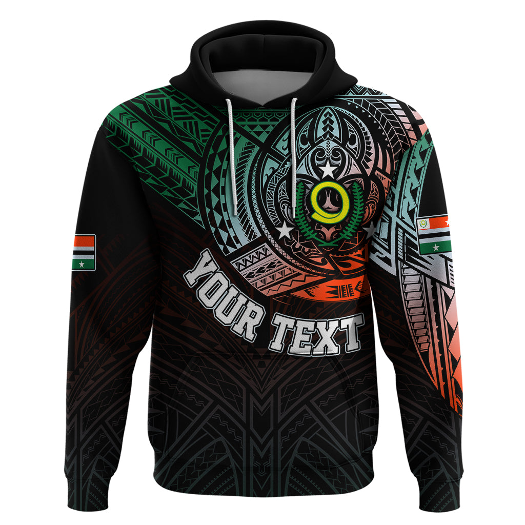 Custom Vanuatu Hoodie Turtle Chest Tattoo Flag Color - Penama - Wonder Print Shop