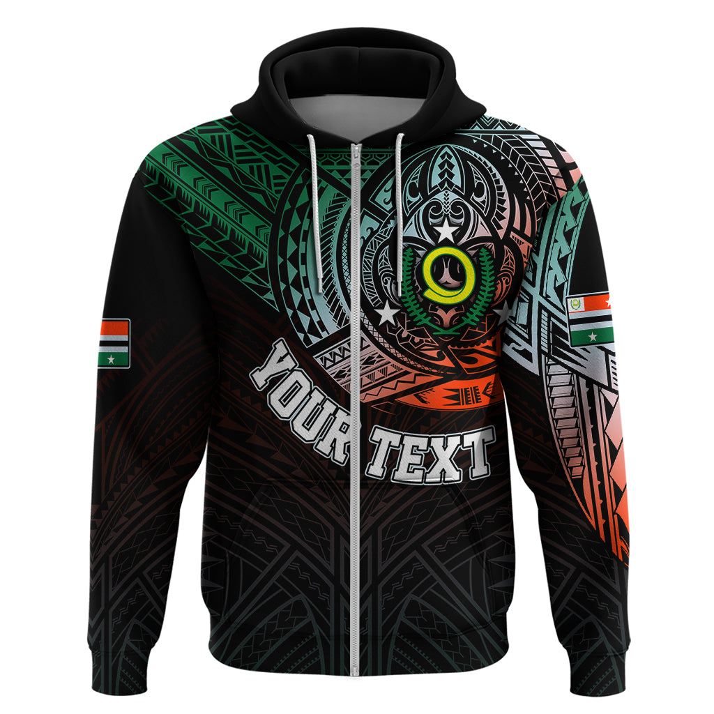 Custom Vanuatu Hoodie Turtle Chest Tattoo Flag Color - Penama - Wonder Print Shop