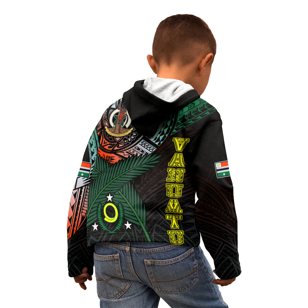 Personalised Vanuatu Kid Hoodie Turtle Chest Tattoo Flag Color - Penama - Wonder Print Shop