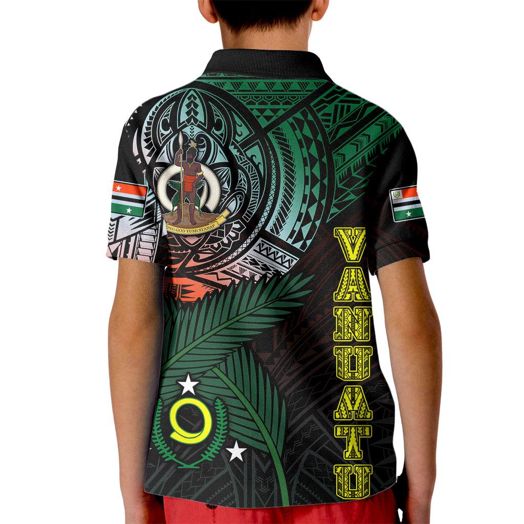 Custom Vanuatu Polo Shirt for Kid Turtle Chest Tattoo Flag Color Penama - Wonder Print Shop