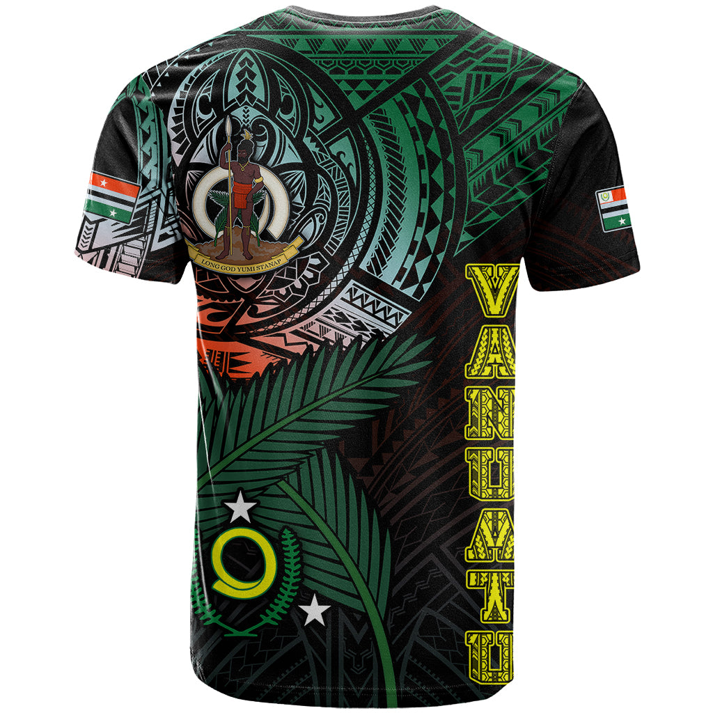 Personalised Vanuatu T Shirt Turtle Chest Tattoo Flag Color Penama - Wonder Print Shop