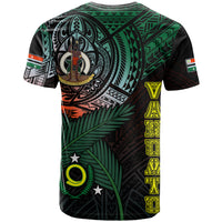 Personalised Vanuatu T Shirt Turtle Chest Tattoo Flag Color Penama - Wonder Print Shop