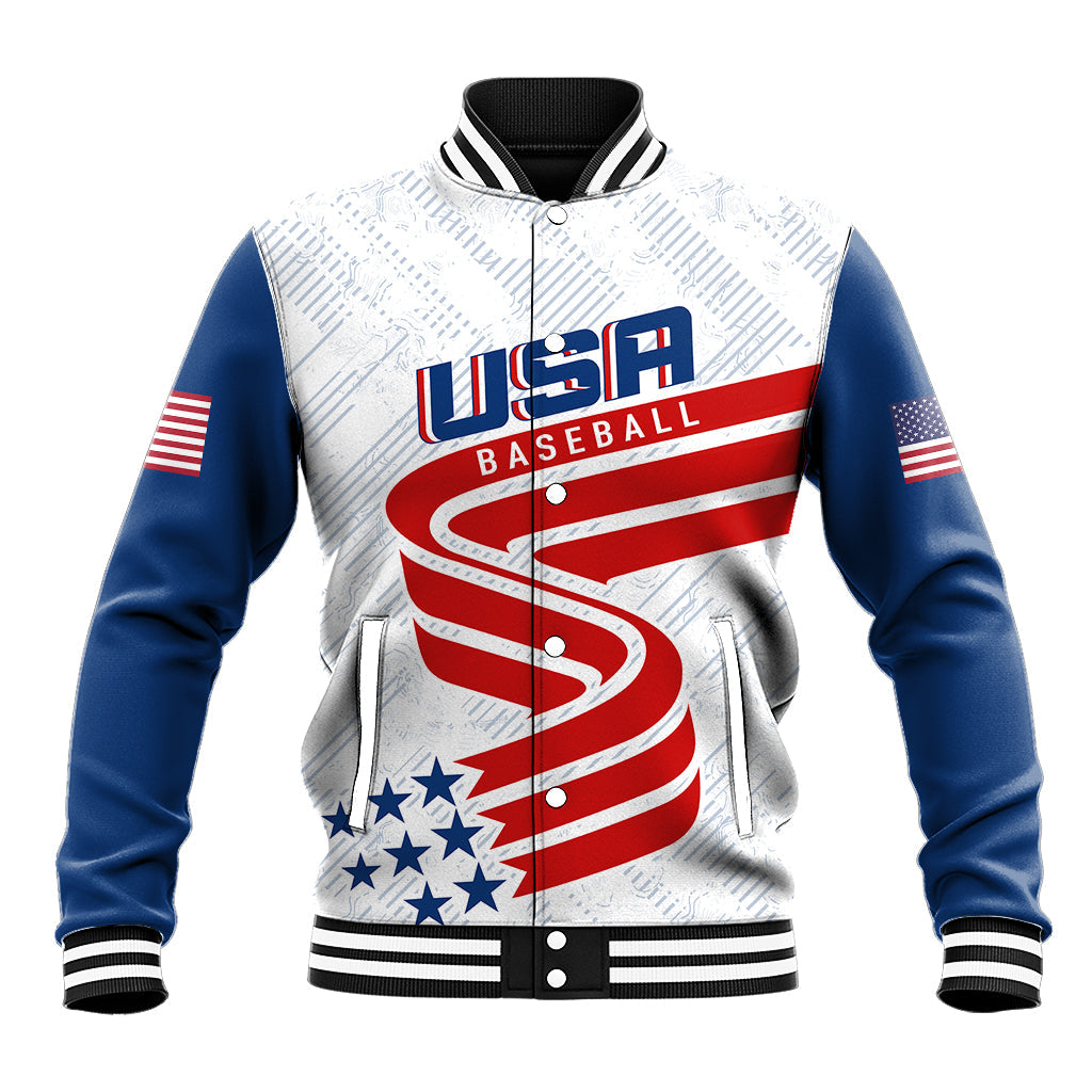 Personalised USA Baseball Star Spangled Simple Style Baseball Jacket LT7 - Wonder Print Shop