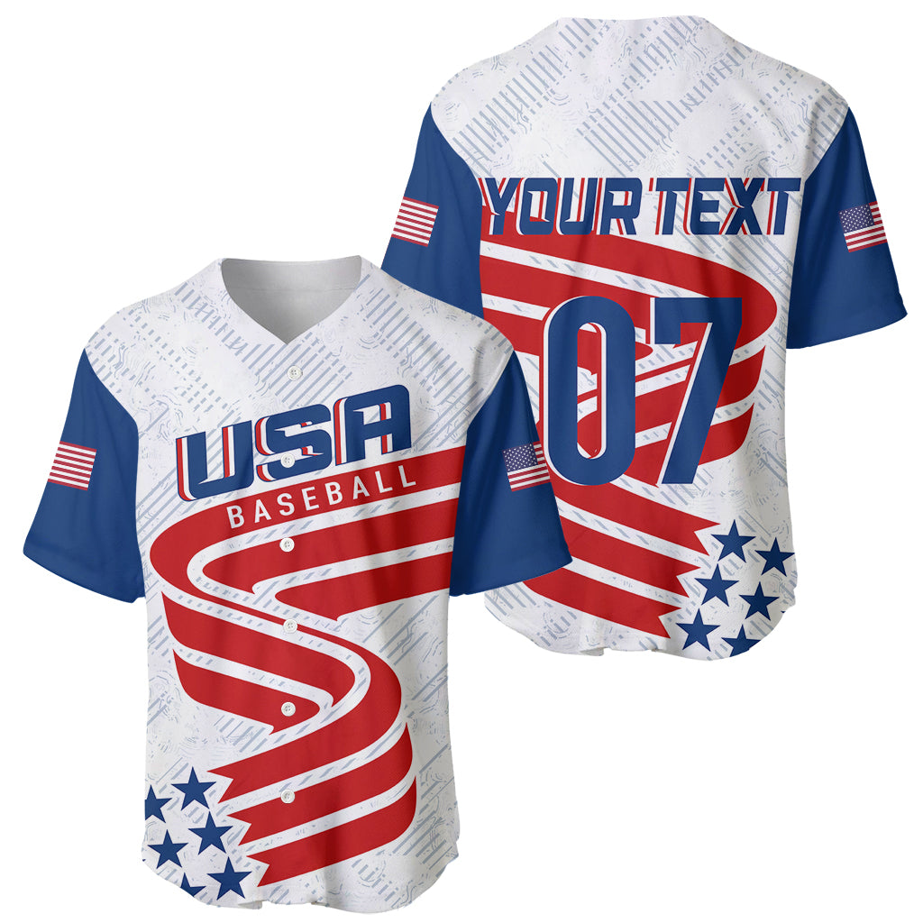 Personalised USA Baseball Star Spangled Simple Style Baseball Jersey LT7 - Wonder Print Shop