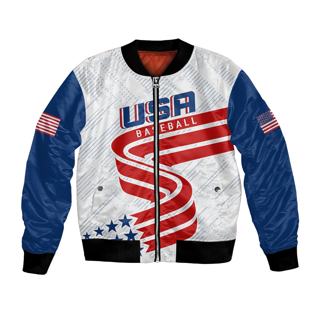 Personalised USA Baseball Star Spangled Simple Style Bomber Jacket LT7 - Wonder Print Shop