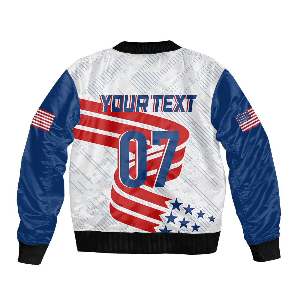 Personalised USA Baseball Star Spangled Simple Style Bomber Jacket LT7 - Wonder Print Shop