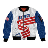 Personalised USA Baseball Star Spangled Simple Style Sleeve Zip Bomber Jacket - Wonder Print Shop