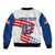 Personalised USA Baseball Star Spangled Simple Style Sleeve Zip Bomber Jacket - Wonder Print Shop