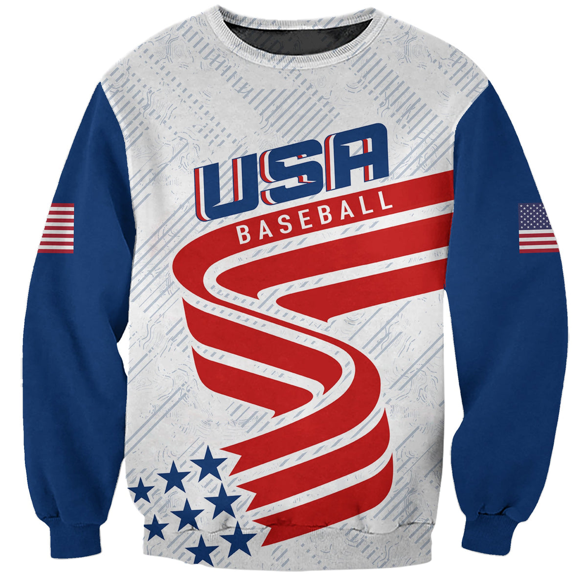 Personalised USA Baseball Star Spangled Simple Style Sweatshirt - Wonder Print Shop