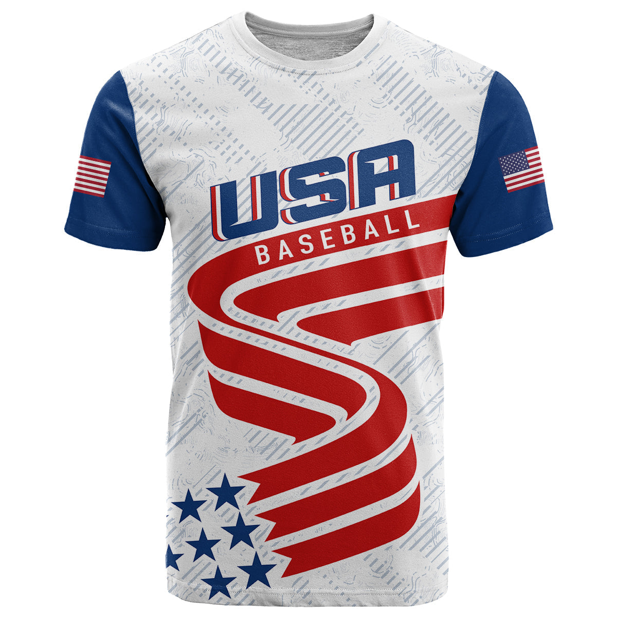 Personalised USA Baseball Star Spangled Simple Style T Shirt - Wonder Print Shop