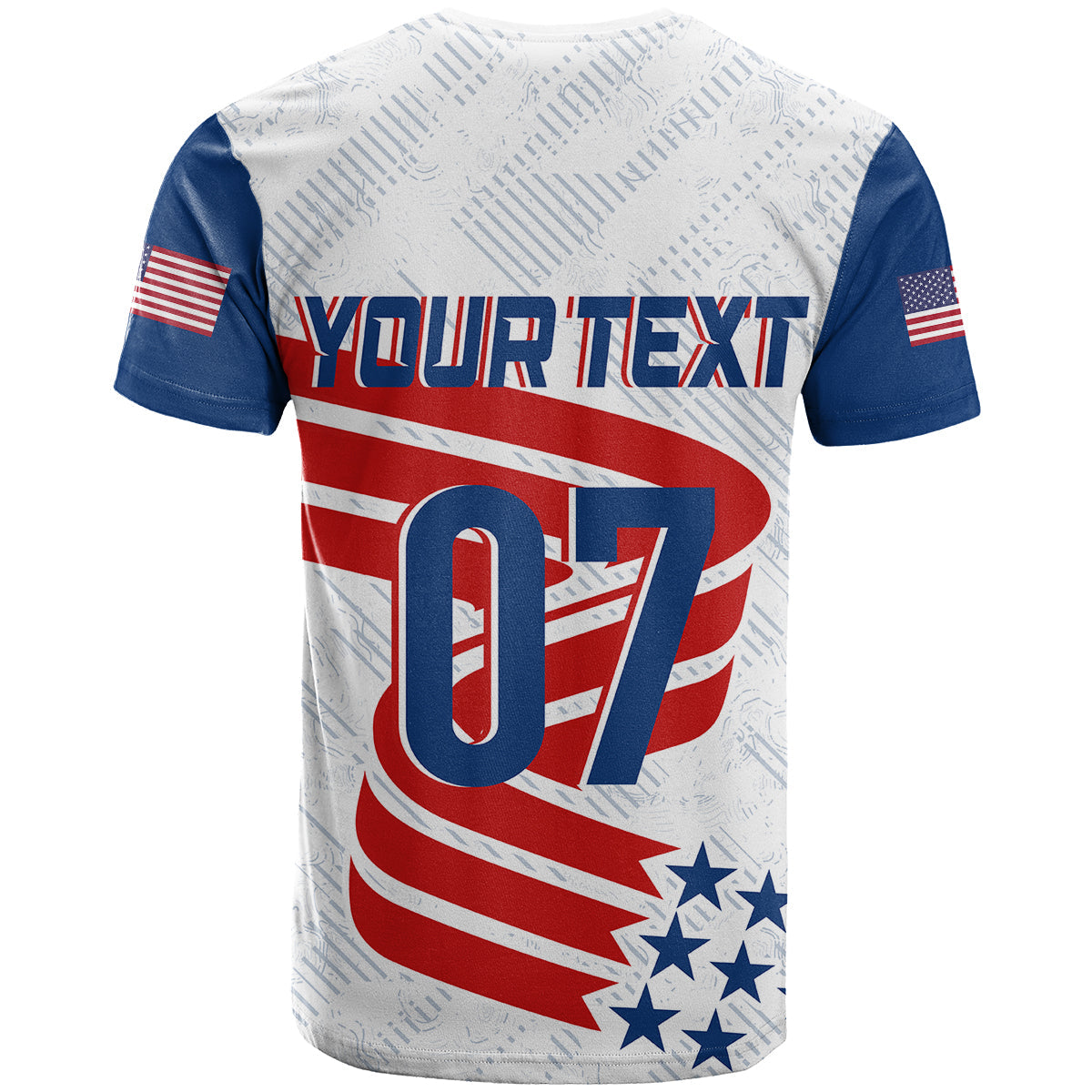 Personalised USA Baseball Star Spangled Simple Style T Shirt - Wonder Print Shop