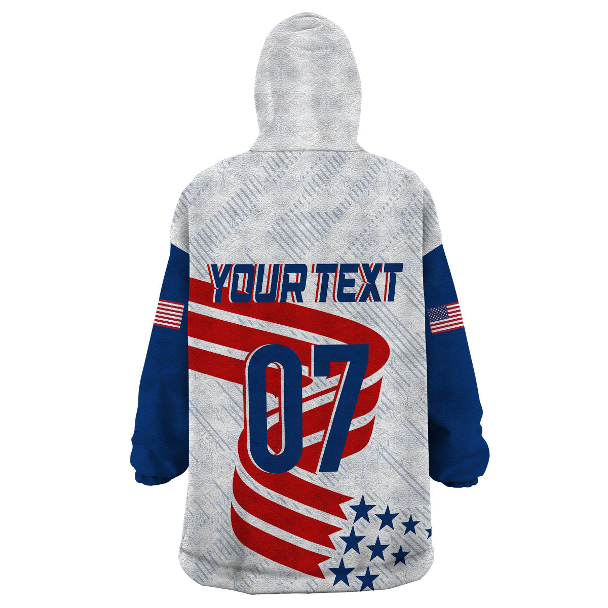 Personalised USA Baseball Star Spangled Simple Style Wearable Hoodie Blanket - Wonder Print Shop
