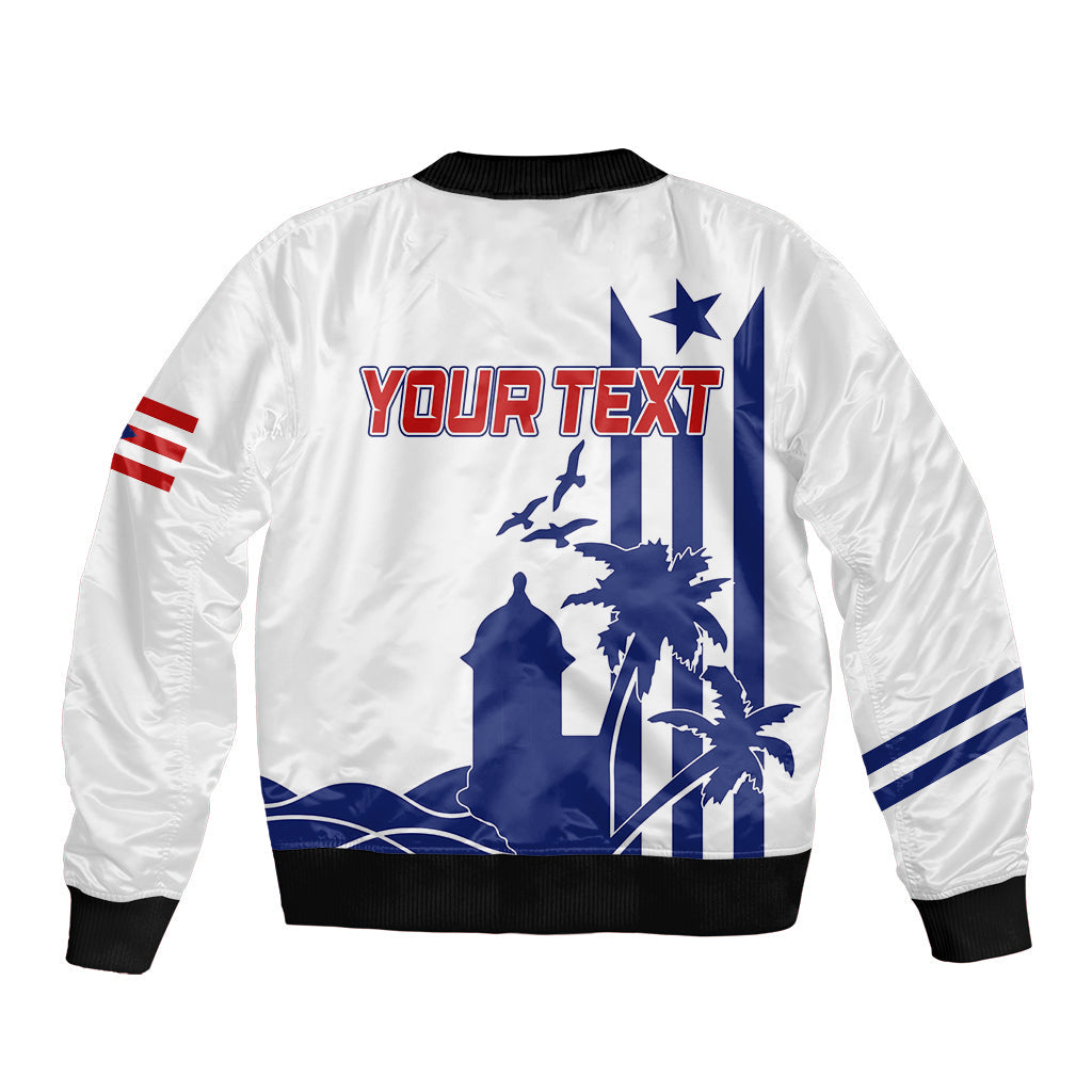 Personalised Puerto Rico Baseball 2023 El Morro Silhouette Bomber Jacket LT7 - Wonder Print Shop
