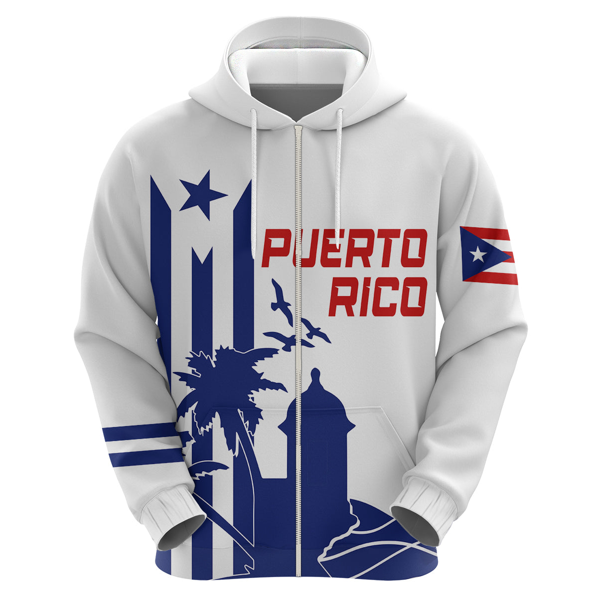 Custom Puerto Rico Baseball 2023 El Morro Silhouette Hoodie - Wonder Print Shop