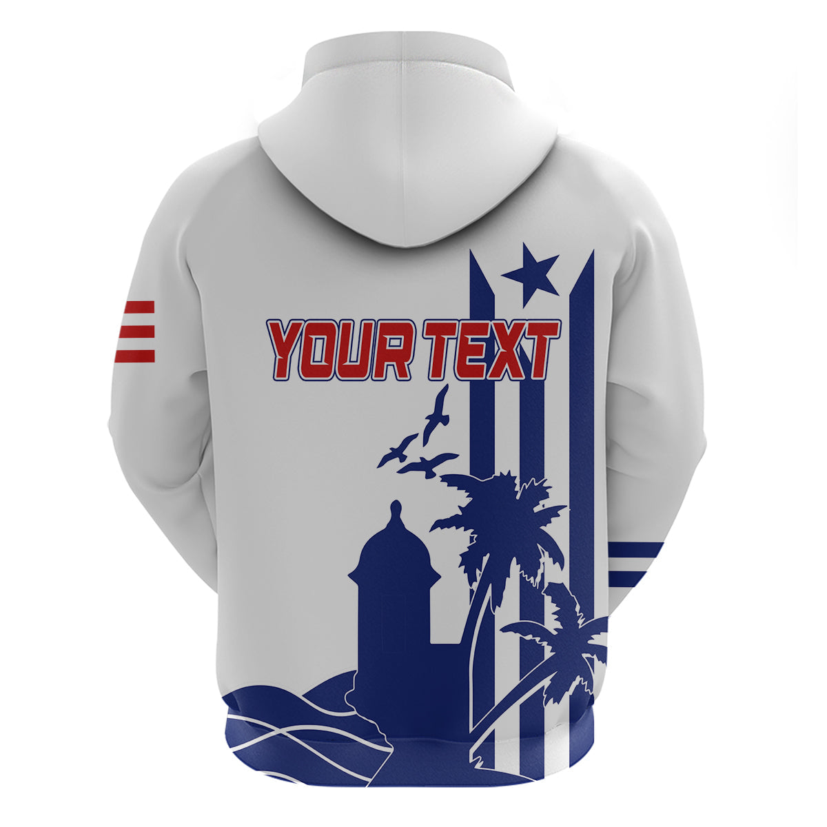 Custom Puerto Rico Baseball 2023 El Morro Silhouette Hoodie - Wonder Print Shop