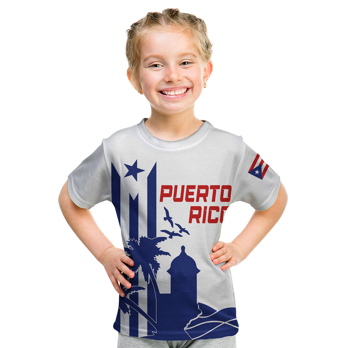 Personalised Puerto Rico Baseball 2023 El Morro Silhouette T Shirt KID - Wonder Print Shop