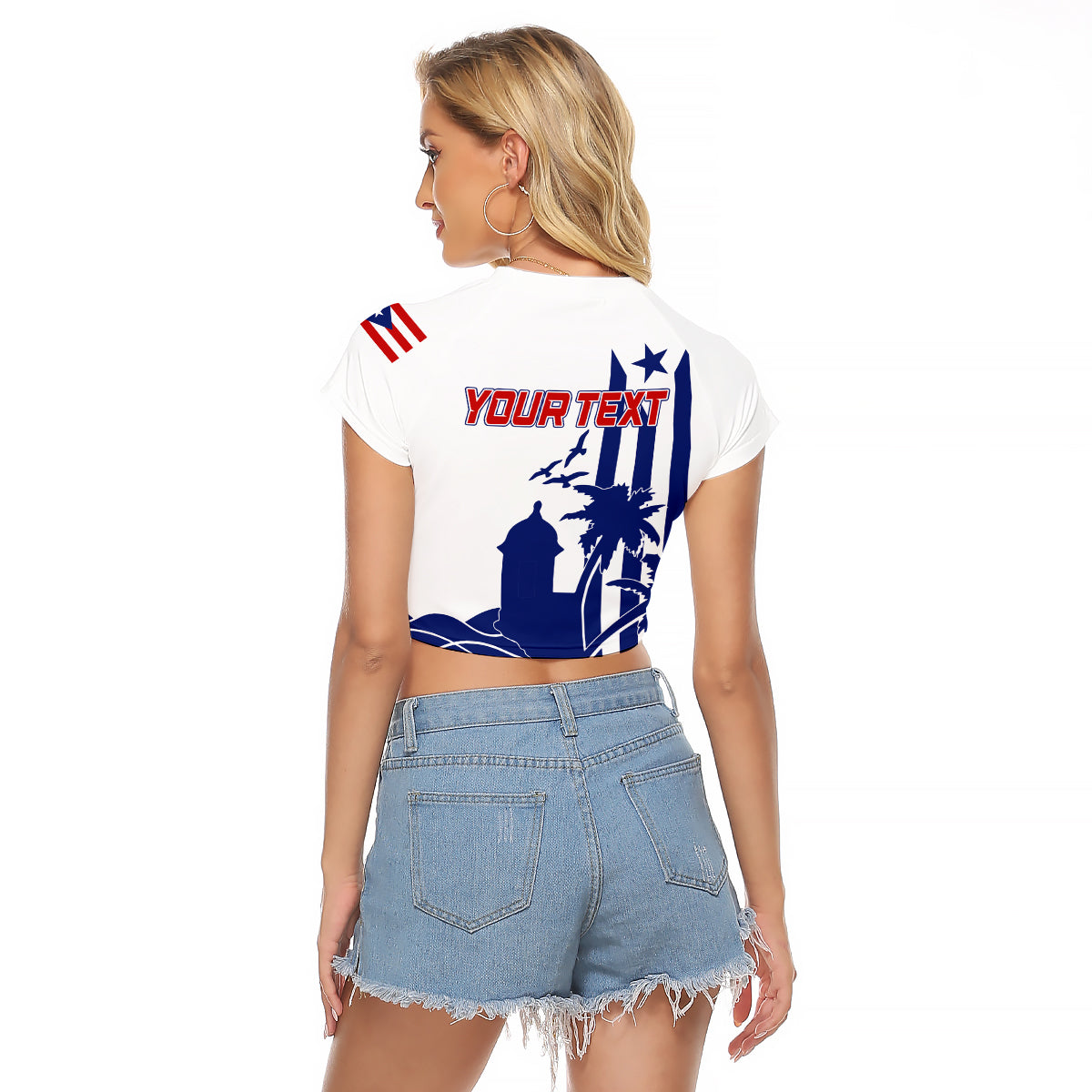 Personalised Puerto Rico Baseball 2023 El Morro Silhouette Raglan Cropped T Shirt - Wonder Print Shop