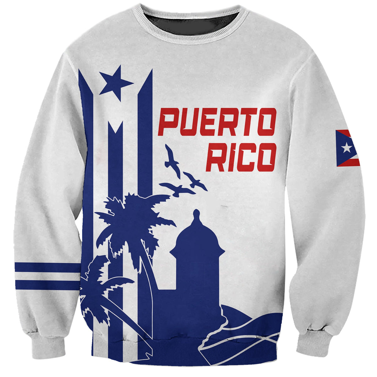 Personalised Puerto Rico Baseball 2023 El Morro Silhouette Sweatshirt - Wonder Print Shop