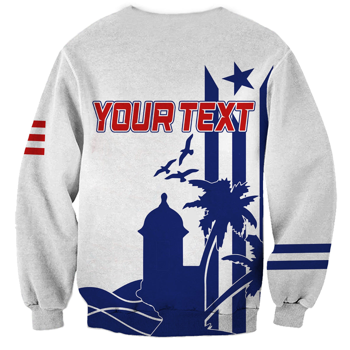 Personalised Puerto Rico Baseball 2023 El Morro Silhouette Sweatshirt - Wonder Print Shop