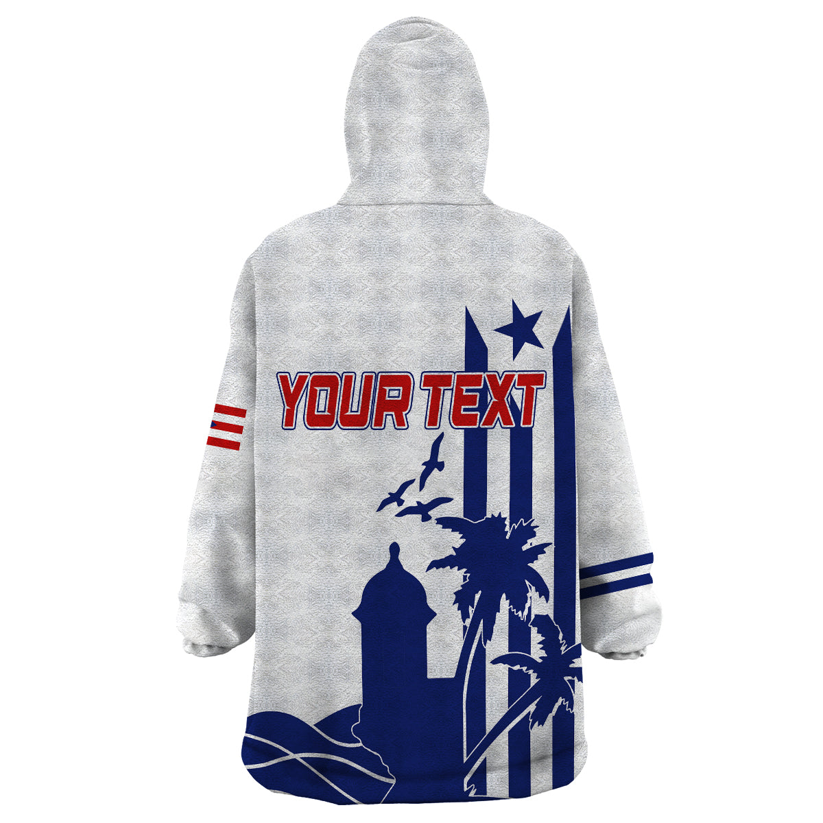 Personalised Puerto Rico Baseball 2023 El Morro Silhouette Wearable Hoodie Blanket - Wonder Print Shop