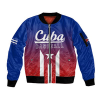 Personalised Cuba Baseball Gradient Color Flag Style Sleeve Zip Bomber Jacket - Wonder Print Shop