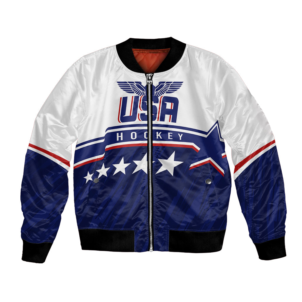 USA Ice Hockey Championship 2023 Star Eagle Bomber Jacket - Wonder Print Shop