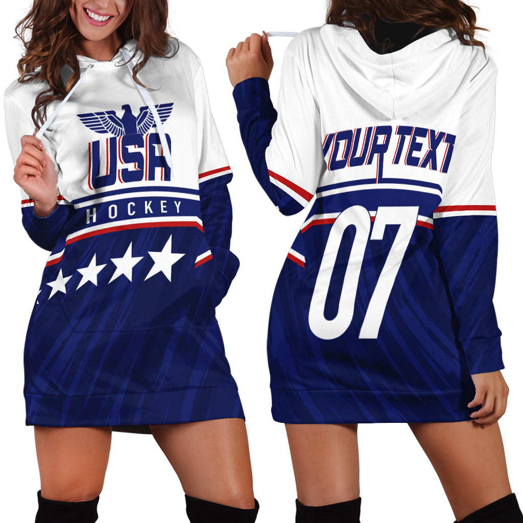 USA Ice Hockey Championship 2023 Star Eagle Hoodie Dress - Wonder Print Shop