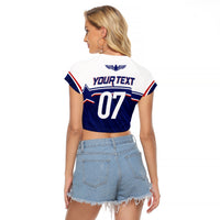 USA Ice Hockey Championship 2023 Star Eagle Raglan Cropped T Shirt - Wonder Print Shop