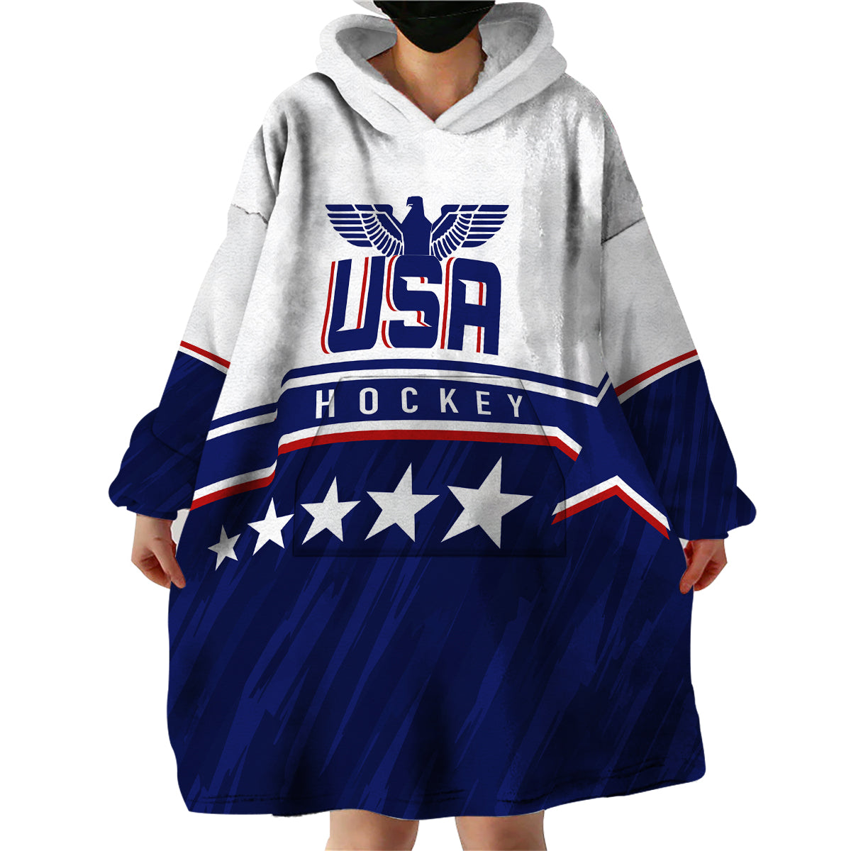 USA Ice Hockey Championship 2023 Star Eagle Wearable Blanket Hoodie - Wonder Print Shop