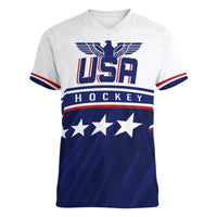 USA Ice Hockey Championship 2023 Star Eagle Women V Neck T Shirt - Wonder Print Shop