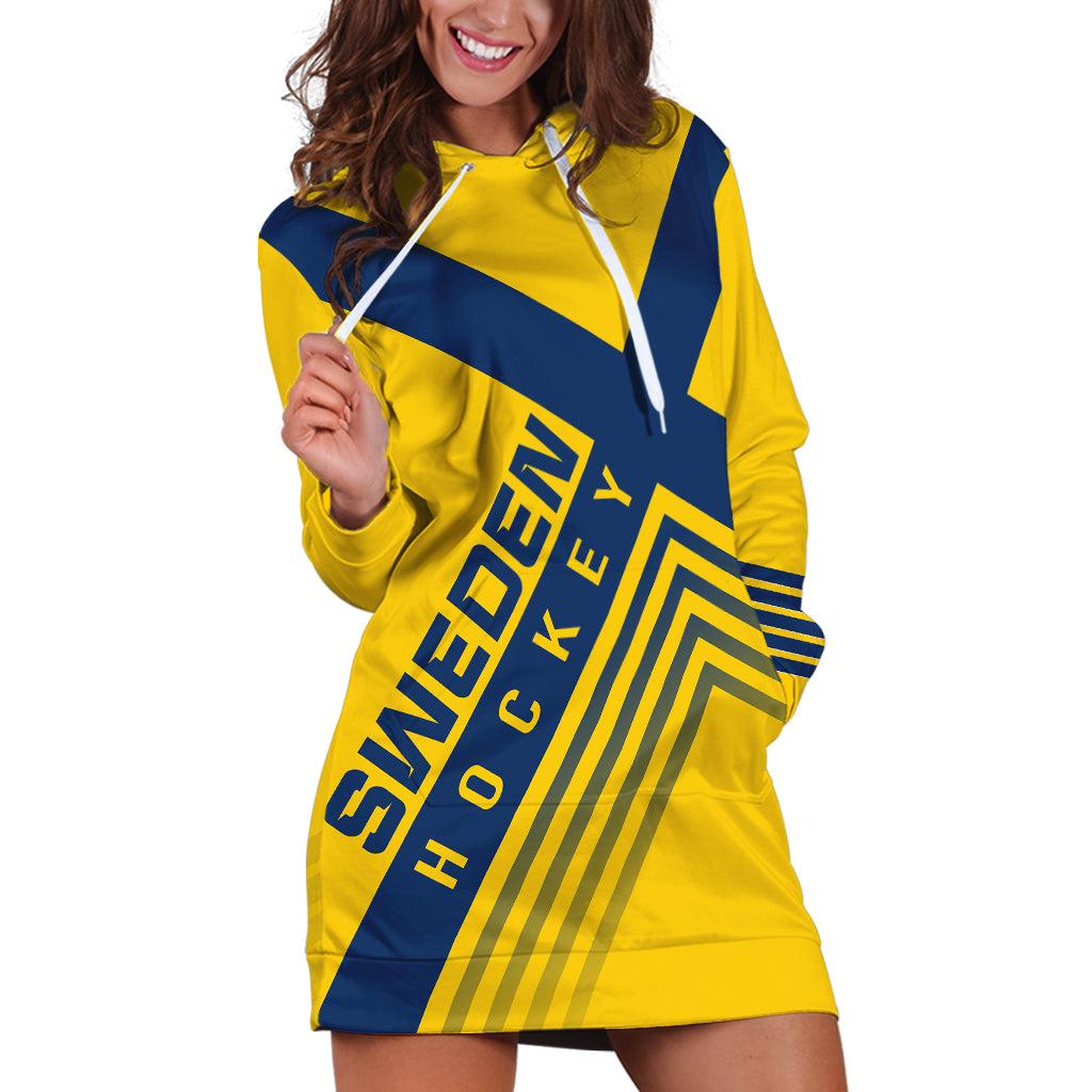 Sweden Ice Hockey Championship 2023 Three Crowns Hoodie Dress - Wonder Print Shop