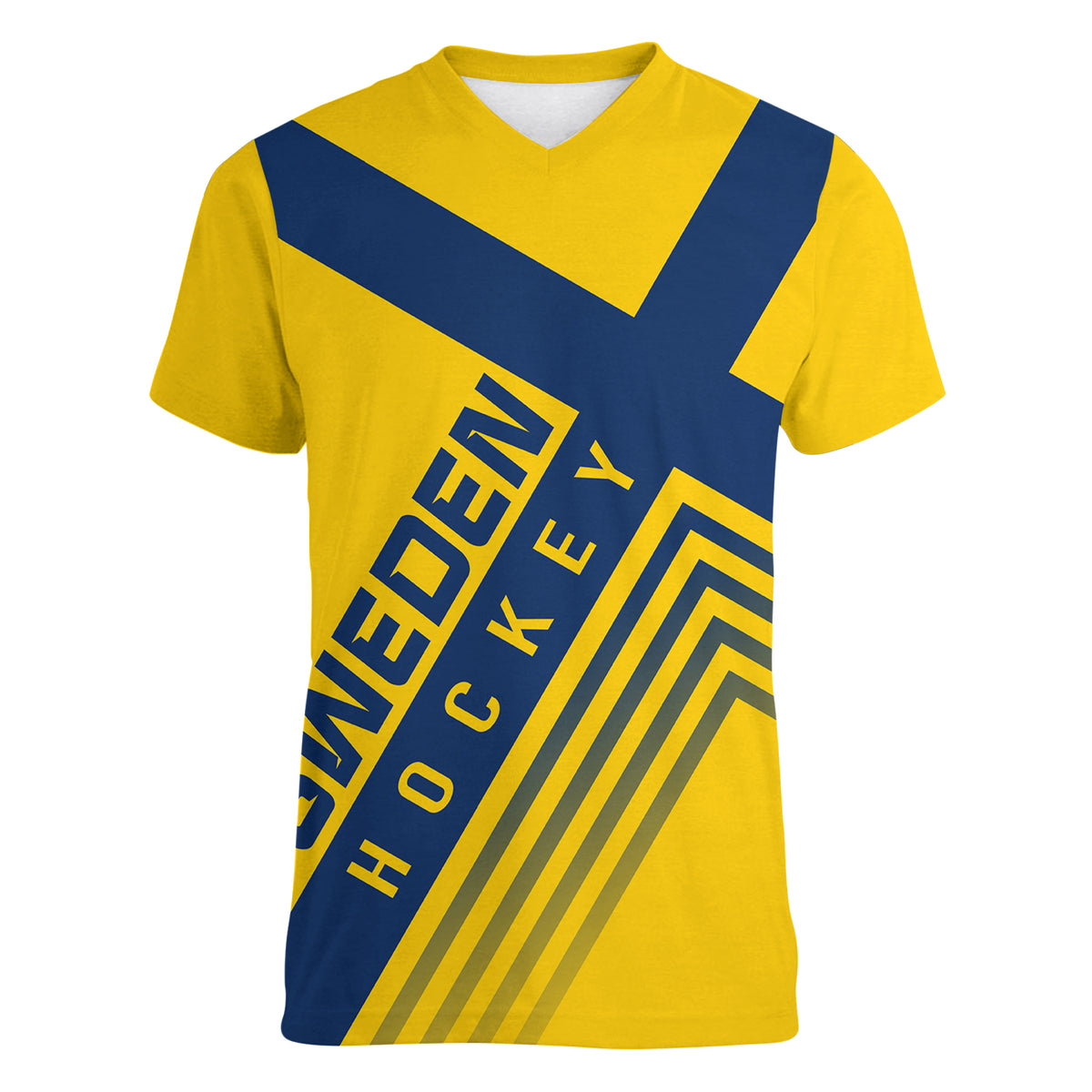 Sweden Ice Hockey Championship 2023 Three Crowns Women V Neck T Shirt - Wonder Print Shop