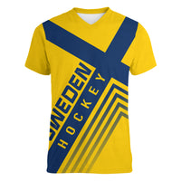Sweden Ice Hockey Championship 2023 Three Crowns Women V Neck T Shirt - Wonder Print Shop