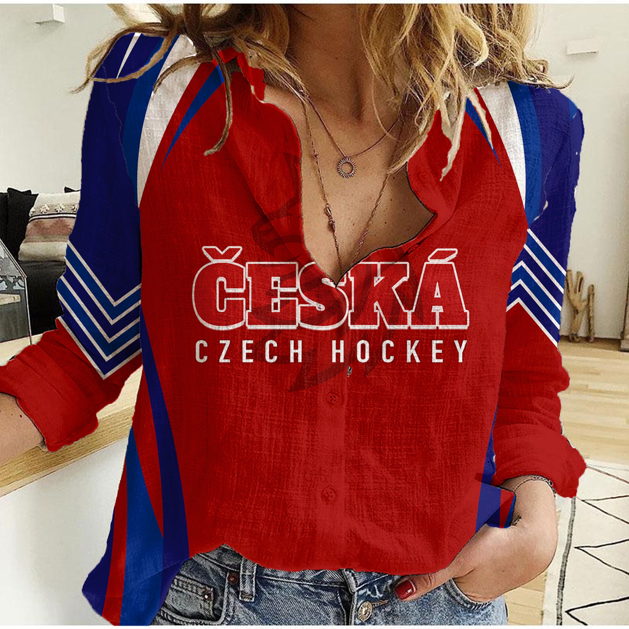 Czech Republic Ice Hockey Championship 2023 Lions Women Casual Shirt - Wonder Print Shop