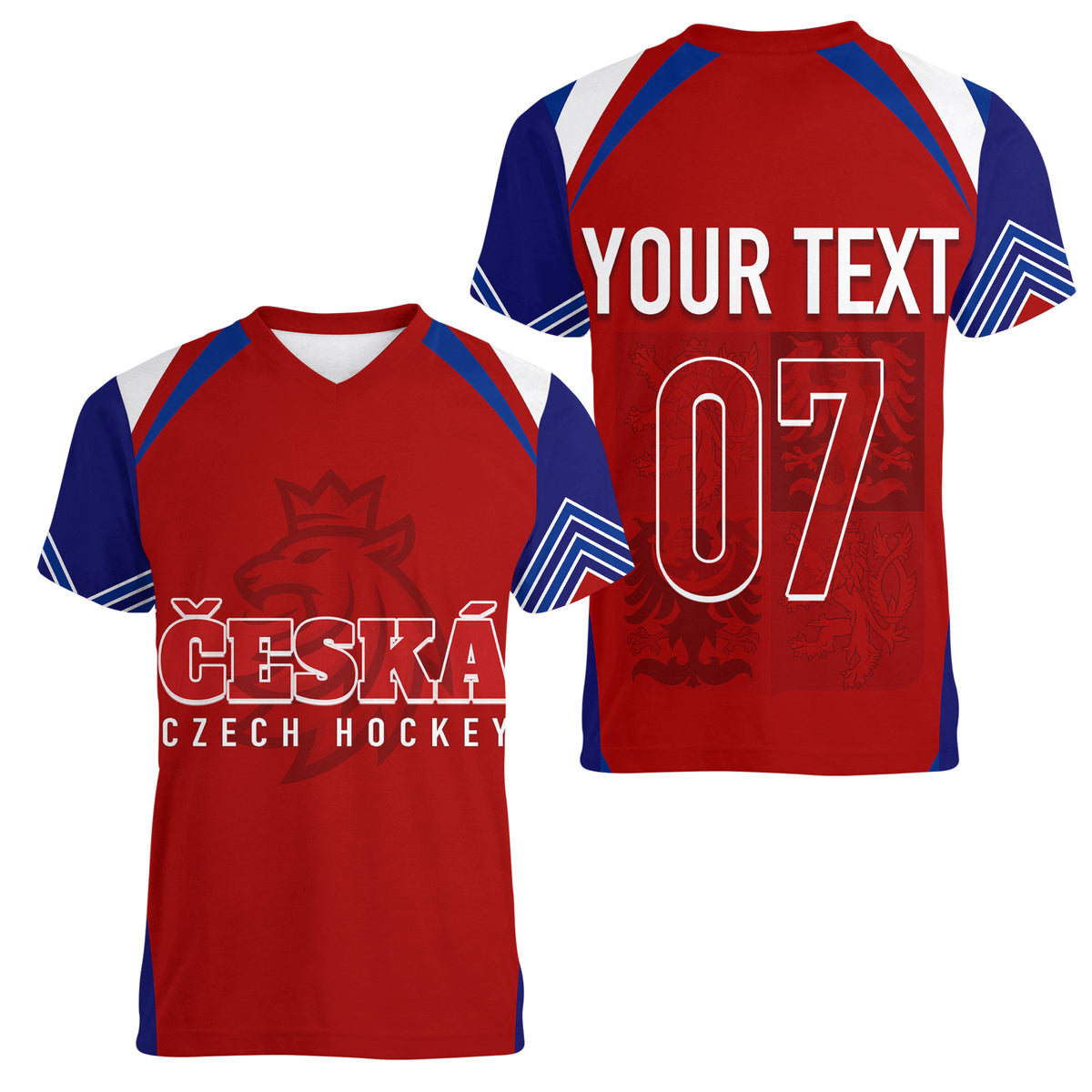 Czech Republic Ice Hockey Championship 2023 Lions Women V Neck T Shirt - Wonder Print Shop
