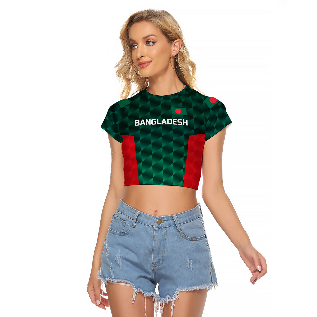 (Custom Personalised) Bangladesh Cricket Raglan Cropped T Shirt Unique Style LT8 - Wonder Print Shop